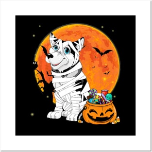 Alaskan Malamute Dog Candy Pumpkin Tshirt Halloween Gifts Posters and Art